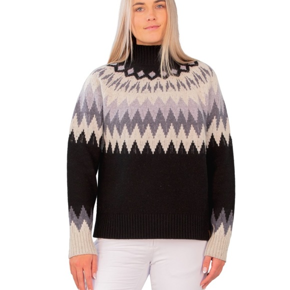 Obermeyer Black and Gray Cowl Turtleneck Sweater - Picture 1 of 8